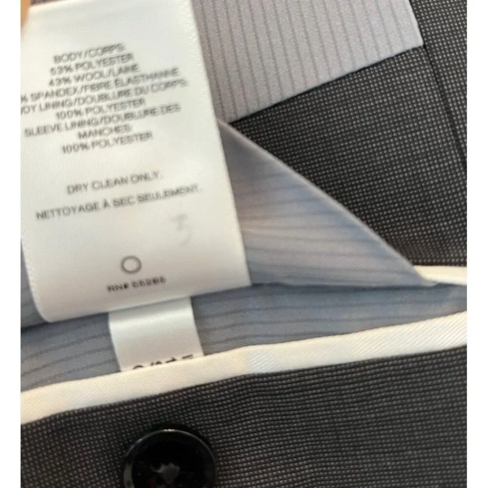 Express 36 R Slim Dark Gray Suit Coat Jacket Blazer Stretch Wrinkle Resistant